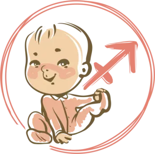 😱 61095f17 bayi, zodiak, sagitarius, astrologi, horoskop, imut, anak telegram sticker