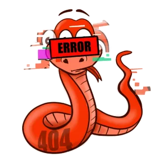 🙊 6faad562 ERROR
404 error, 404, snake, glitch, cartoon, digital, fail telegram sticker