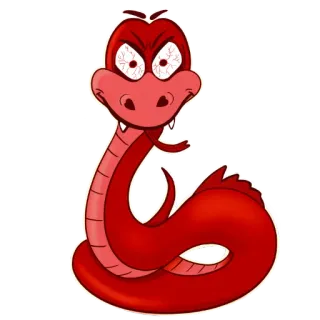 😡 e94f91a6 snake, cartoon, red, angry, reptile, animal telegram sticker
