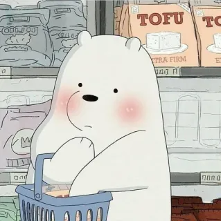 💈 2af8b9f0 Ice Bear We Bare Bears TOFU Desenho animado, Urso, Compras, Tofu, Fofo telegram sticker