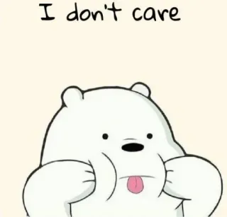 😛 3d6e875b Ice Bear We Bare Bears I don't care urso polar, we bare bears, desenho animado, urso, não me importo, engraçado, meme telegram sticker