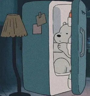 💈 47ff0097 Ice Bear We Bare Bears Desenho animado, Urso, Geladeira, Sonolento, Urso polar, We Bare Bears telegram sticker