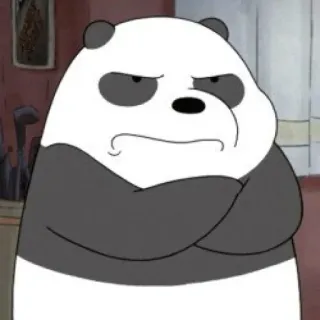😤 4a7b512c Panda We Bare Bears Panda, Urso, Desenho animado, Bravo, Rabugento, We Bare Bears telegram sticker