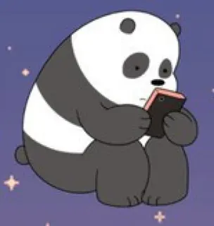 👀 5a17a7e6 Panda We Bare Bears Panda, Irmão Urso, Desenho animado, Urso, Telefone, Fofo telegram sticker