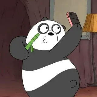 😗 d55be9a7 Panda We Bare Bears Desenho animado, Panda, Selfie, Bambu, Fofo telegram sticker