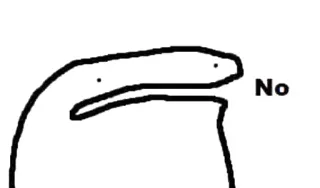 😟 15472d71 No いいえ, 落書き, ミーム, 面白い telegram sticker