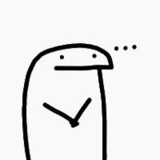 😐 5c763872 ... ブロブ, 考え中, 好奇心, 線画 telegram sticker