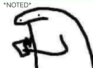 📝 d7231fcc *NOTED* 棒人間, メモ, ミーム, florkofcows telegram sticker