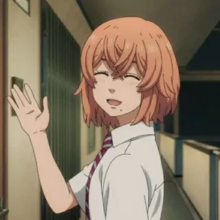 👋 1521aa6a Anime, Groet, Personage, Student, Cartoon telegram sticker