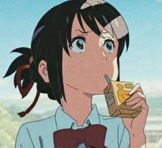 🙄 284cdf3a Anime, Meisje, Bananensap, Drinken, Cartoon telegram sticker