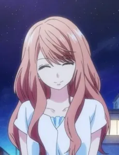 😊 455f0634 anime meisje, glimlachend, roze haar, vrolijk, schattig telegram sticker