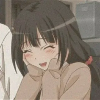 😍 63678f15 anime, meisje, cartoon, glimlach, blij, kawaii telegram sticker