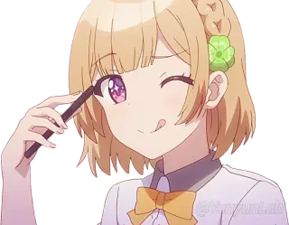 😜 68a60f5a Anime, Meisje, Schattig, Knipoog, Blij, Personage telegram sticker