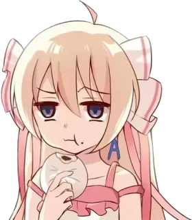 🤨 755dc22c Anime, Manga, Schattig, Personage, Eten, Meisje, Cartoon, Kawaii telegram sticker