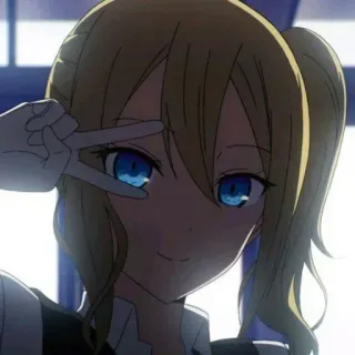 😜 affd747d Anime, Meisje, Vredesteken, Cartoon, Portret telegram sticker