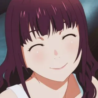 😊 c2d95c24 Anime, Cartoon, Vrouw, Lachend, Portret, Personage, Animatie telegram sticker