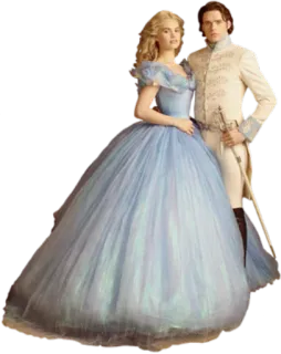 ❤️ baa68572 Cinderella 灰姑娘, 白马王子, 童话, 情侣, 浪漫, 礼服 telegram sticker