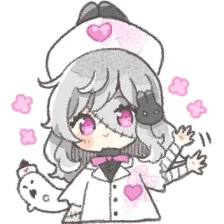 👋 649392b5 Anime, Słodkie, Kreskówka, Dziewczyna, Postać, Ilustracja, Różowe serca telegram sticker