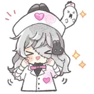 🤣 d72d7c6e Anime, Kawaii, Słodkie, Naklejka, Kreskówka, Postać, Serce, Pielęgniarka telegram sticker