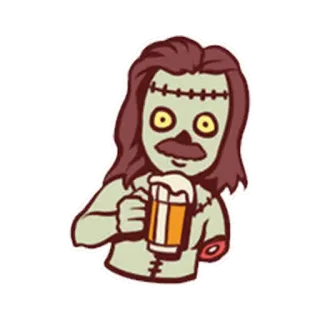 🍺 b4644d4e zombie, halloween, bir, monster, kartun, lucu, pesta whatsapp sticker
