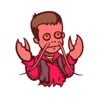 😐 da47af26 lobster, humanoid, kartun, lucu, stiker whatsapp sticker
