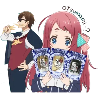 😋 175f2d7a otsumami anime, cartoon, character, food, snack, japanese telegram sticker