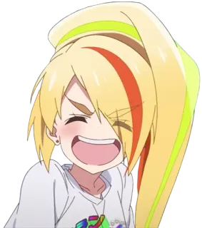 😄 2d3bb09b anime, blonde hair, cartoon, facial expression, girl, portrait, sticker telegram sticker