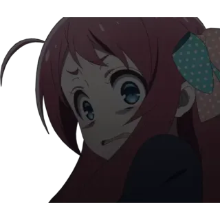 😱 2d8c9057 Sakura Minamoto Zombie Land Saga anime, girl, zombie, sakura minamoto, scared, cute telegram sticker