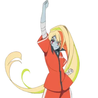 💪 4f0723d9 anime, zombie, girl, cartoon, character, animation telegram sticker