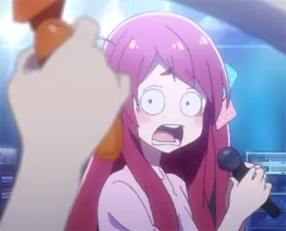 😳 7e2a7fbb anime, cartoon, character, microphone, zombie, scared, shocked, animated telegram sticker