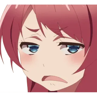 😒 903343ff anime, girl, confused, expression, sad, cartoon, manga, character telegram sticker