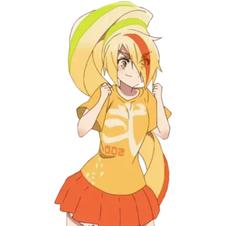 👍 97b5c565 2002 anime, girl, character, yellow, female telegram sticker