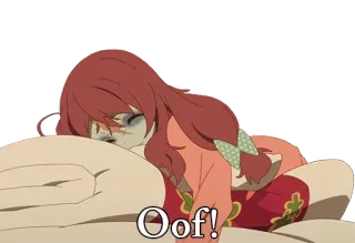 😴 cd92e7ae Oof! anime, cute, girl, zombie, oof, funny telegram sticker