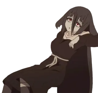 ❓ d26863ee anime, zombie, girl, undead, cartoon telegram sticker