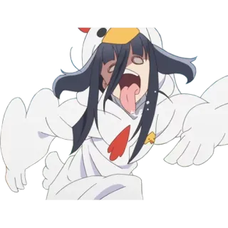 😛 e86703a4 anime, chicken, funny, costume, cartoon telegram sticker