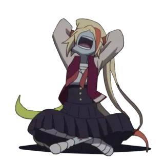 😱 14b7e2f8 อนิเมะ, การ์ตูน, ตัวละคร, สีหน้า, อารมณ์, นั่ง telegram sticker