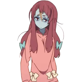 😒 6ad31fc6 อนิเมะ, ซอมบี้, น่ารัก, ผู้หญิง, การ์ตูน telegram sticker