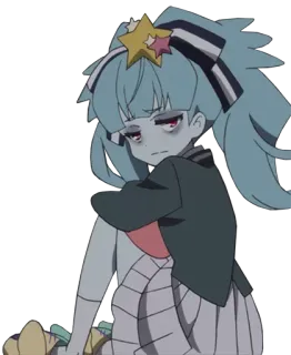 😒 df2b477e อนิเมะ, ผู้หญิง, ซอมบี้, การ์ตูน, ตัวละคร, เศร้า telegram sticker