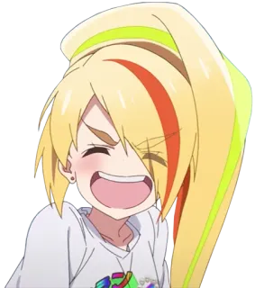😄 5616d4b4 アニメ, カートゥーン, 女性, 女の子, 笑顔, ハッピー telegram sticker