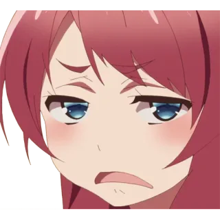 😒 e528637e アニメガール, 退屈, 表情, 桜, 女の子, イライラ telegram sticker