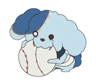 🐶 0db09c6a zombi, dibujos animados, animal, béisbol, monstruo, lindo telegram sticker