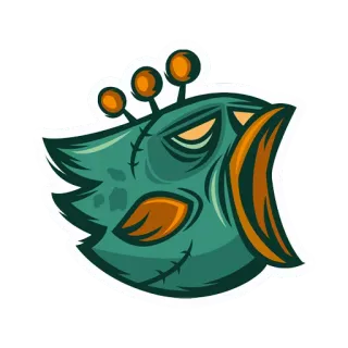 😬 d6dff403 Fisch, Monster, Cartoon, Meerestier, Wasserwesen, Illustration telegram sticker