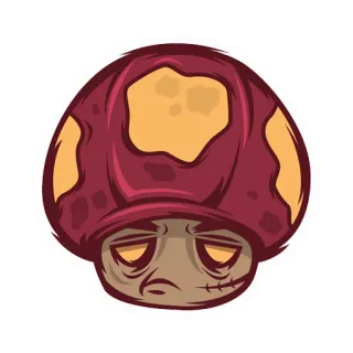 😐 fe3eb26f Pilz, Zombie, Untoter, Cartoon, Pilz, Monster telegram sticker
