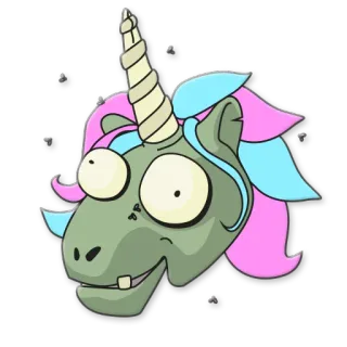 ☺ 203ab93d 独角兽, 僵尸, 卡通, 生物, 怪物, 搞笑, 动物 telegram sticker