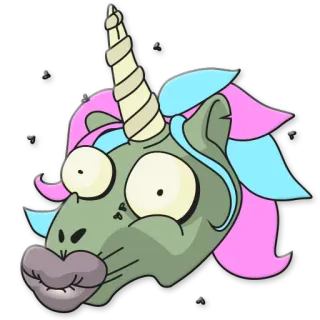 😘 221bf56e 独角兽, 搞笑, 卡通, 贴纸, 疯狂, 动物 telegram sticker