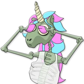 🙈 2df144d4 独角兽, 僵尸, 骷髅, 奇幻, 怪物, 生物, 不死生物 telegram sticker