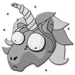 😞 c9c1cfdd 独角兽, 卡通, 搞笑, 疯狂, 动物, 幻想, 贴纸 telegram sticker