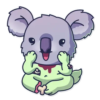 🐨 dfd88571 koala, zombie, cartoon, monster, creature, animal whatsapp sticker
