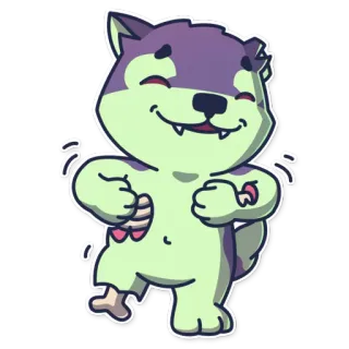 😊 f816dbf7 monster, zombie, halloween, cartoon, sticker, wolf, creature whatsapp sticker