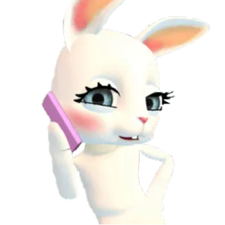 📞 2cd99c7a うさぎ, バニー, 電話, 漫画, 動物, キャラクター telegram sticker